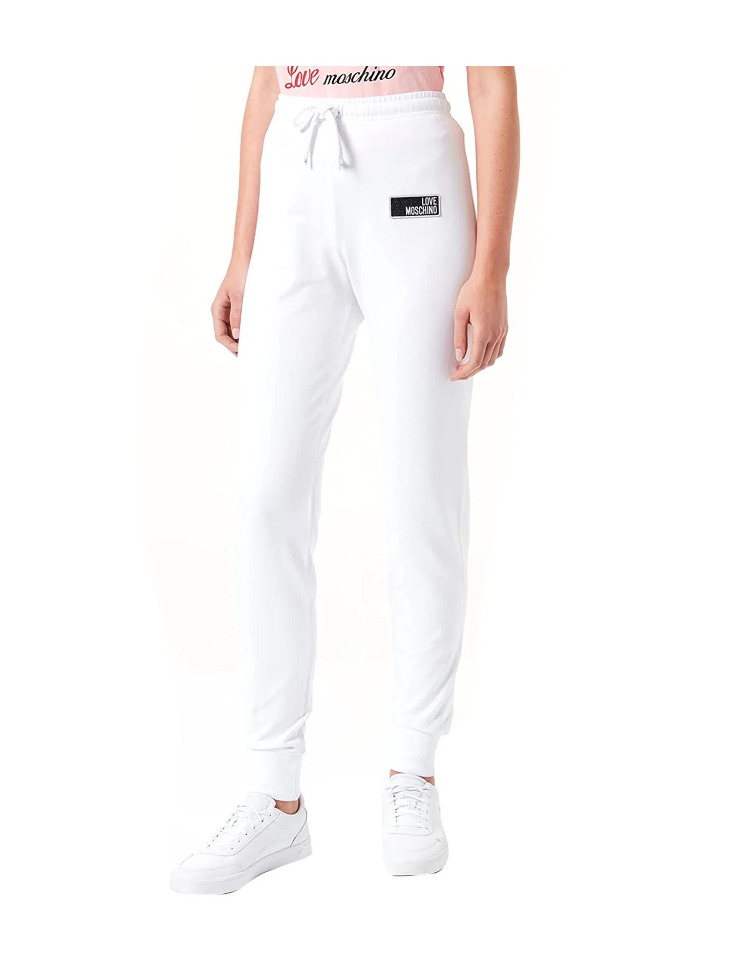 Love Moschino Trackpants Sweatpants White Size 4 Luxury Athleisure